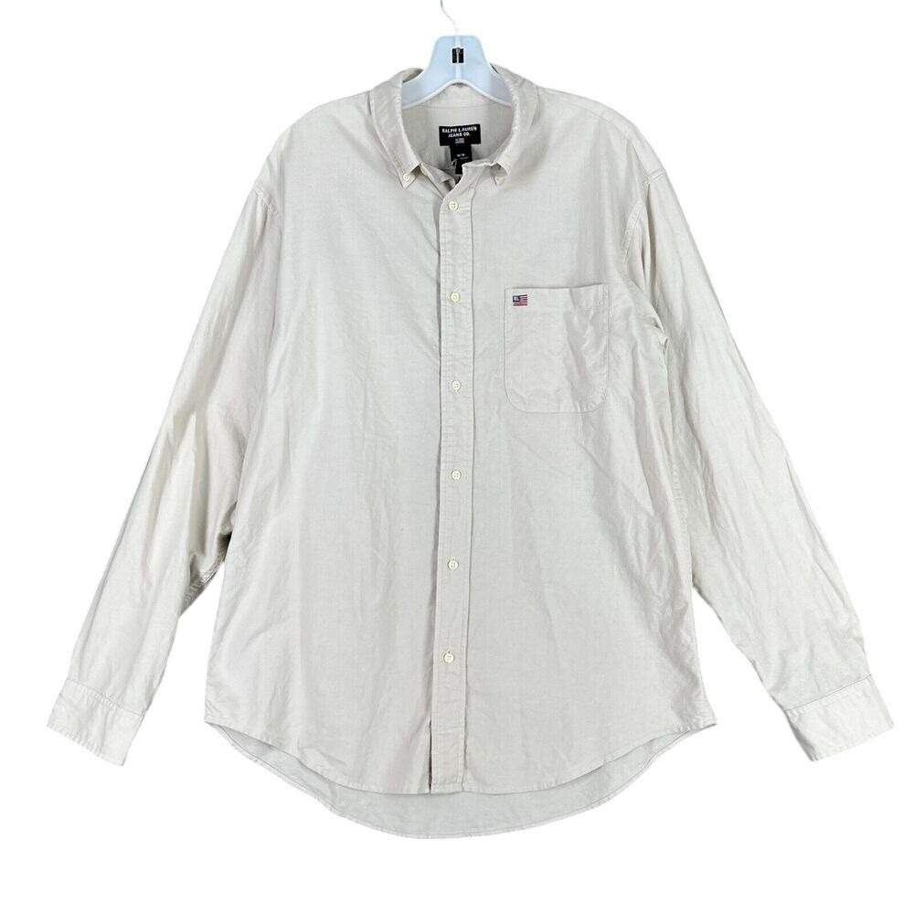 vintage y2k‎ ralph lauren jeans co shirt m cotton preppy casual everyday staple